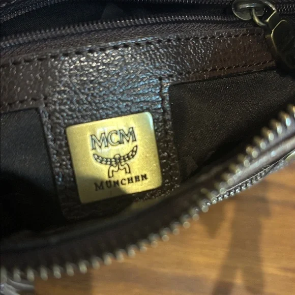 MCM Visetos Glam Handbag Brown Canvas Leather - Picture 10 of 10